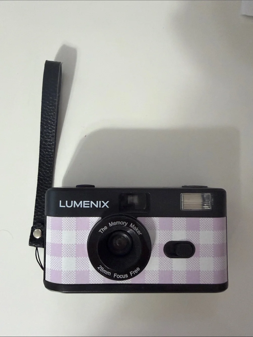 Lavender Check 35mm Point-and-Shoot Film Camera